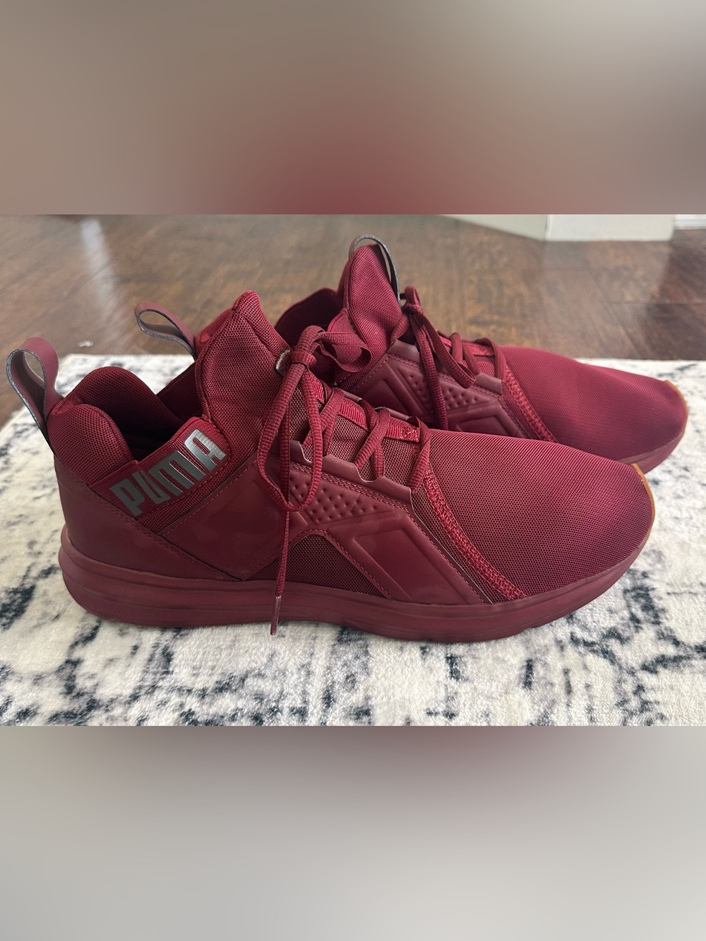 PUMA Enzo Premium Mesh Men’s Sneakers Burgundy Size 12